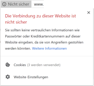 Kennzeichnung der Websites ohne SSL