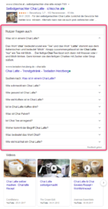 Nutzer fragen auch, Featured Snippet