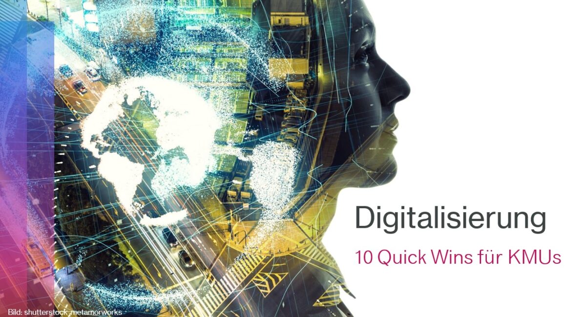 Ein Zier-,symbolbild, KI-inspiriertes buntes Gesichtsprofil und eine Symbolskizze einer Erdkugel.